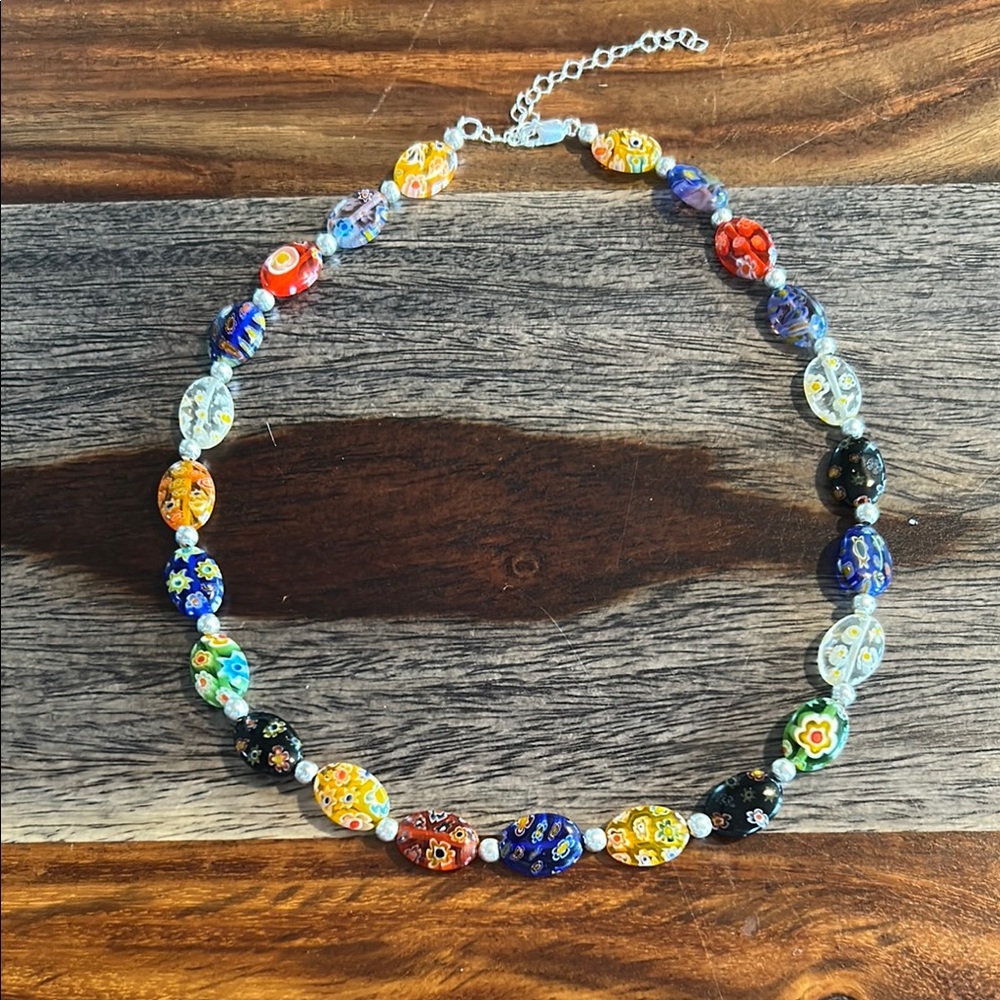 Colorful Floral Beaded Necklace